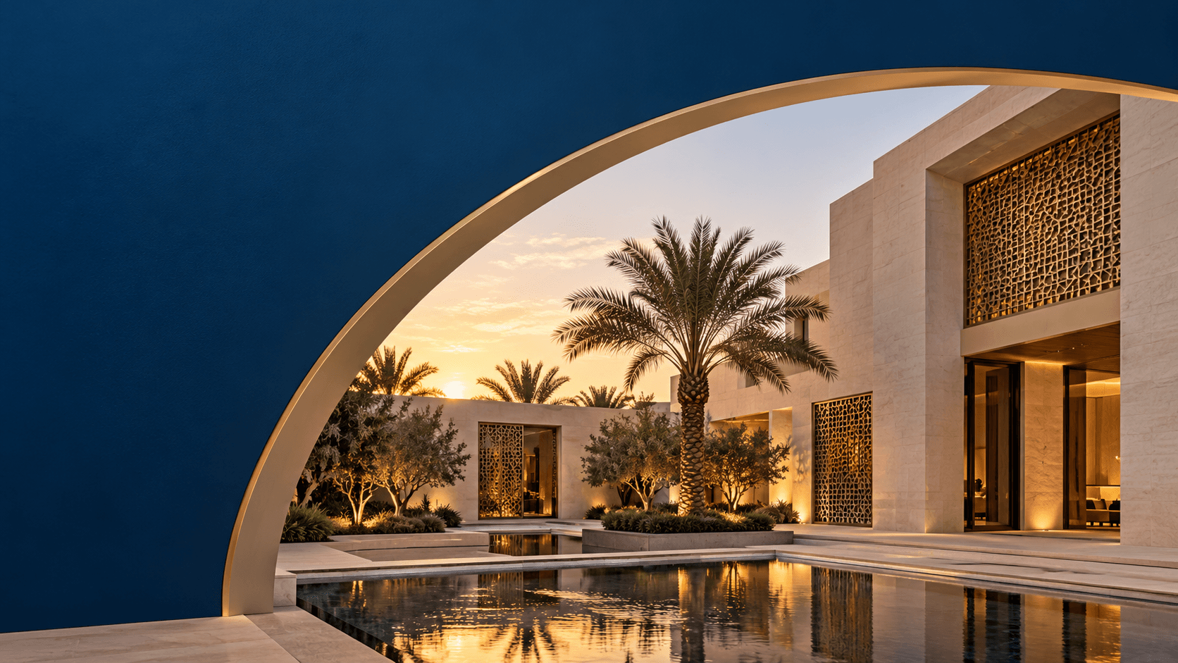 مشهد معماري سعودي الطابع من الهوية البصرية لنبل